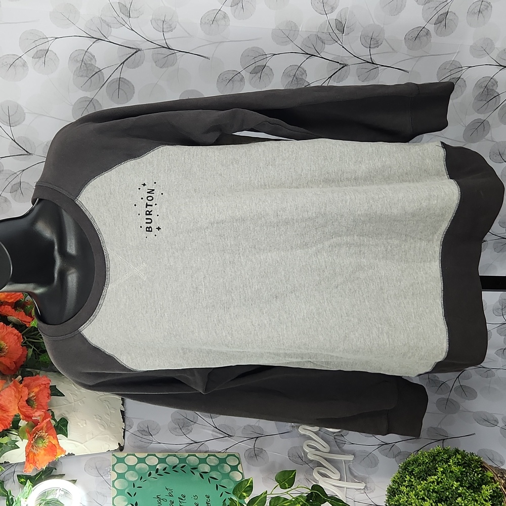 Burton Keeler Crew Gray Raglan Sweatshirt Stand Up Stand Out - Large - Picture 3 of 8